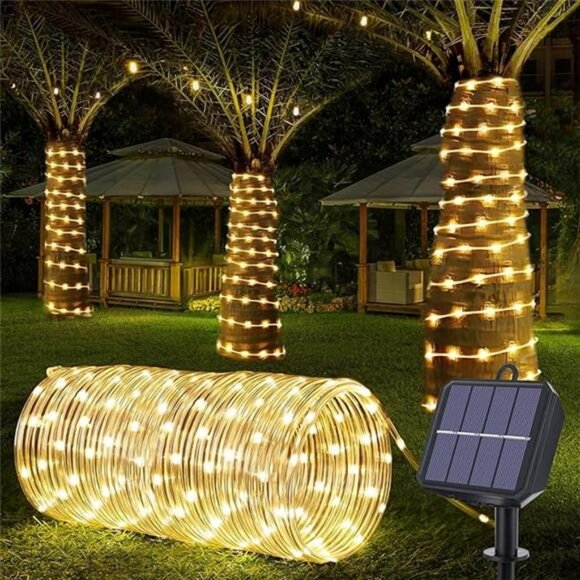 Solar rope lights 66ft 200 led waterproof outdoor string lights patio garden dec - Picture 7 of 7